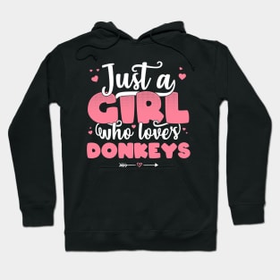 Just A Girl Who Loves donkeys - Cute donkey lover gift graphic Hoodie